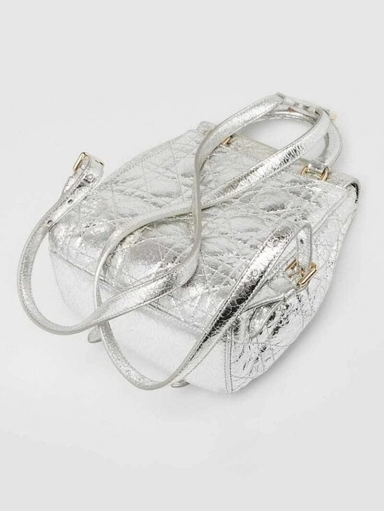 Christian Dior Silver Cannage Quilted Leather Stardust Small Backpack Bag main image 10